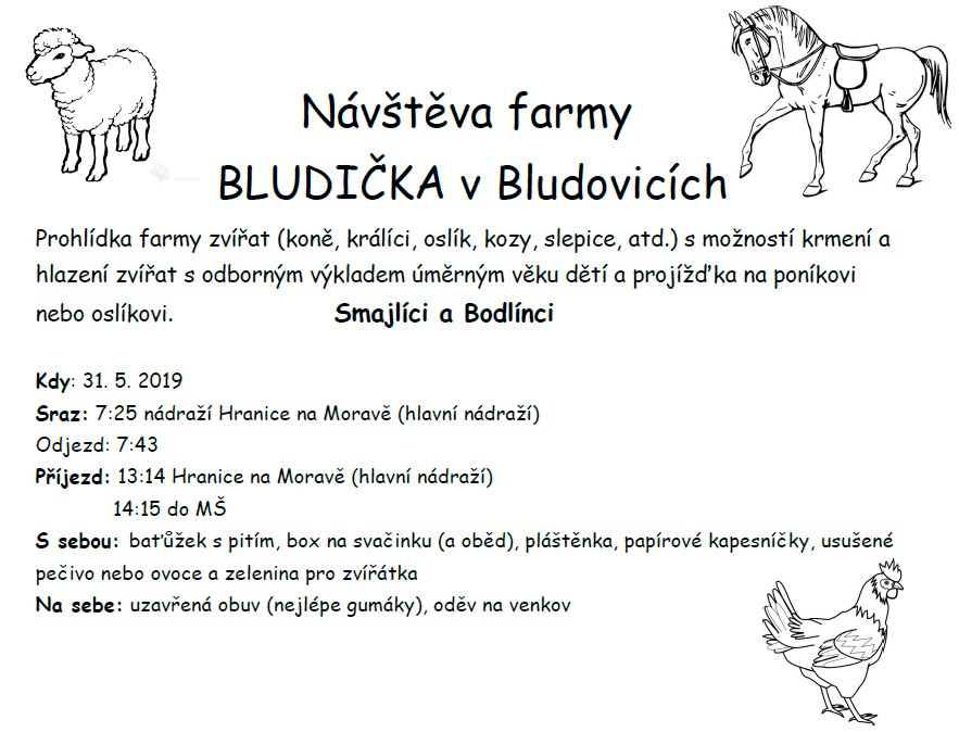 Návštěva farmy Bodlínci a Smajlíci